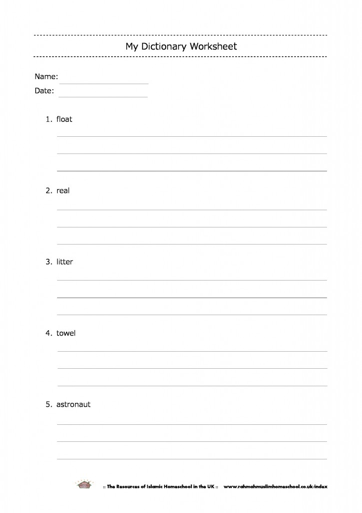 Teach Basic Dictionary Skills; My Dictionary Worksheet 1 ... Teach Basic Dictionary Skills; My Dictionary Worksheet 1 ...