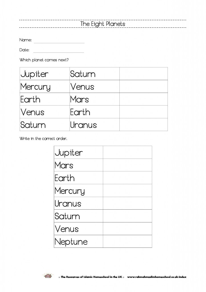 The Eight Planets Workbook4
