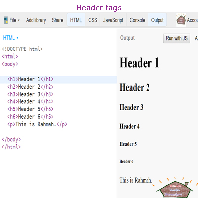 Kids Coding Basic HTML Header Tags The Islamic Home Education